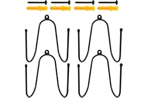 TOPZEA 4 Pack Skateboard Wall Mount, Metal Snowboards Wall Hangers Guitar Holder Hooks, W Style Vertical & Horizontal Skate Board Storage Organizer Display Rack for Sword, Longboard