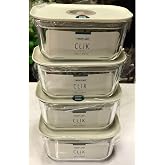 NEOFLAM, Fika Clik Dikd&ouml;rtgen Saklama Kabı Bej 470 ml 4 Par&ccedil;a Set Bej, clik470ml