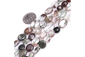 GEM-INSIDE CREATE YOUR OWN FASHION Perles baroques en pierre semi-précieuse naturelle de quartz fantôme vert 9 x 12 mm pour la fabrication de bijoux