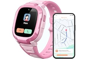 Mibro Kids Watch Phone P6 Montre Connectée Enfant 4G Caméra 2MP, Localisation GPS 7-en-1, Alerte SOS, Autonomie 5 Jours Usage Quotidien, Étanche 2ATM - Idéal Sécurité et Communication (Rose)