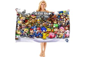 Bonamana Toalla de baño Mario 3D toalla de playa para niños, toalla de piscina para niños, toallas de baño para niños, ultrasuave, absorbente, durabilidad, playa, toallas faciales, adolescentes