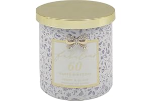 L & P HOME & GIFTS Lesser & Pavey Happy Birthday 60th Candle Madelaine by Hearts Design for Home & Decor | Long Burning Aromatherapy Candle Set for Relaxation | Large Scented Candles Birthday Gifts for Women & Men