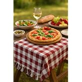 Hepsine Rakip 150x150 Cm Kareli Yer Sofra Bezi Piknik Masa &Ouml;rt&uuml;s&uuml; Sa&ccedil;aklı Bordo