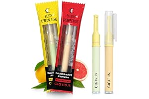 Cigtrus Quit Smoking Smokeless Inhaler – Natural, Nicotine-Free, Vaporless & Non-Electric – Helps Curb Cravings, Oral Fixation & Lung Detox Support – 2-Piece Grapefruit & Lemon Lime