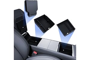 LANTU 3 Pcs Zubehör für Tesla Model Y 2025 Juniper Mittelkonsole Organizer, Armlehne Aufbewahrungsbox und Versteckte Box (Beflockung)