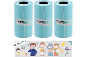 ‎REAQUE REAQUE Selbstklebendes Thermopapierrolle, 57 x 30 mm Thermische Aufkleber Weiß bedruckte Seite für PeriPage A6 /PAPERANG P1P2 / Poooli L1L2 Mini Printer, Sticker Drucker Papier, Selbstklebendes Papier