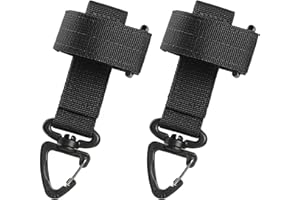 CDEMIY Cdemy Handschuhhalter, 2 Stück mit Karabiner, multifunktional, Arbeitshandschuhe, Klettverschluss, Haken, für Polizei, Feuerwehr, Arbeiter (schwarz)