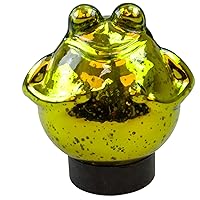 Bollweg Schwimm-Frosch mittel Maße 12cm x 13cm in grün/glänzend aus Glas