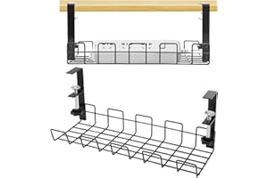 LDERFIV Porta Cavi Scrivania, rack per cavi sotto la scrivania per la gestione dei cavi, Cable Management Scrivania,Vassoio per la gestione dei cavi senza trapano a scrivania per ufficio e casa scrivania