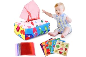 YOGINGO Baby Spielzeug 6 Monate - Montessori Spielsachen ab 1 Jahr Hohem Kontrast Tissue Box, Jungen&Mädchen Kinder Lernspielzeug Geschenke