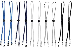 NZEXLYVA 10 Pcs Hat Clips with Chin Straps, Adjustable Hat Chin Cord with Cord Lock Windproof Travel Hats Retainers for Golf, Fishing & Boating, Multi-Purpose Cinch Clips for Bags & Hard Hats