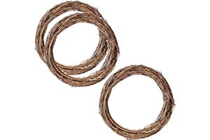 NOUJEN 3 coronas de ratán, diámetro de 30 cm, corona natural, corona de sauce natural, corona de bayas, corona de pomelo natural, para decoración de Navidad (30 cm)