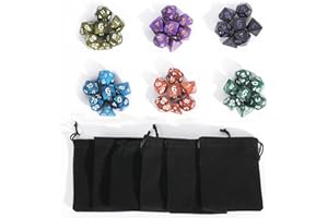 HKDZ Acrylic DND Dice 6×7Pcs Set, Polyhedral DND Dice, D&d Dice for Role Playing Game Dungeons and Dragons Dice MTG Pathfinder D&d Dice Set Colorful