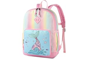VASCHY Mochila Niña, Mochilas Escolares Mochila Infantil 4-6 Años para Escolar Ajustar Carpeta A4 con Bolsillos Laterales y Correa en Pecho