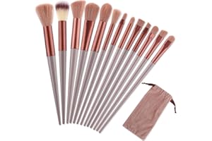 UWOBEFO 13 Pezzi Set di Pennelli Trucco,Pennelli Make Up Professionali Set,Fondazione Trucco Pennelli,per Fondotinta Blush Correttore Ombretto