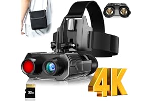 HOJOCOJO Nachtsichtgerät, Nachtsichtbrille Kompatibel mit Fast Mich Helm, 8-facher Digitaler Zoom, 7-Gang Infrarot, FHD 1080p, 1312 Fuß/400m bei 100% Dunkelheit, Wiederaufladbar über USB