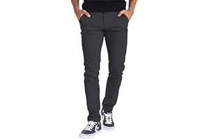 BlauerHafen Męskie designerskie spodnie chinosy ze stretchu, krój slim fit, casualowe spodnie