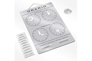 POLITARGHE Cartello ORARIO regolabile apertura negozio studio laboratorio bar (Argento)