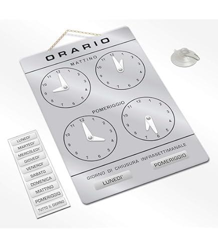 Cartello Aperto/Chiuso In Plexiglass Nero - Con Catena E Ventosa, 17,5x6,5 Cm - Foto 9