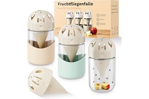 3-pack fruktflugfälla, dekorativ återanvändbar flugfälla inomhus flugfångare, mycket effektiv glas levande fälla för användni