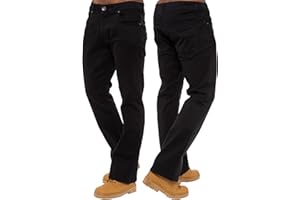 989Zé ENZO Mens Stretch Bootcut Jeans Casual Classic Retro Denim Wide Leg Flared Pants Trousers