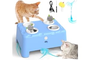 PUHOHUN Jouet Chat Interieur Interactif - Silencieux Rechargeable Souris Jouets Automatique pour Chats Adulte, Jeu Électrique Chasse Chat, Oiseau Electrique pour Chat