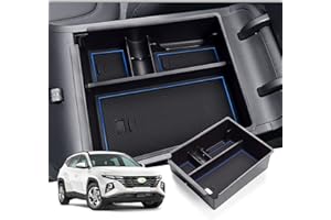 GAFAT H-yundai Tucson NX4 2021 2022 2023 (Automático) Caja de Almacenamiento para Apoyabrazos, Bandeja de Reposabrazos, Consola Central Organizador Coche, Accesorios Interior del Coche(Azul)