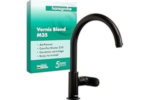 hansgrohe Vernis Blend M35 Jednouchwytowa bateria kuchenna 210 z obrotową wylewką, czarny matowy, 71870670
