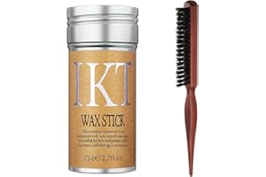 BEAUTY SEARCHER Stick di cera per capelli + pettine per capelli in setola di cinghiale, Combo di Stick di cera per capelli lunghi, spessi, ricci, ondulati, secchi o danneggiati