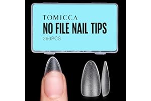 ‎TOMICCA TOMICCA Mandel Künstliche Nageltips 360 Stück Tips für Gelnägel Nagelspitzen Falsche Nagel Pre-Shaped Matt, Mandel Tips für Nägel Full Cover Nail Tips für Nagelstudios und DIY Nagelkunst, 15 Größen