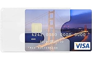 ‎KARTEO Karteo Scheckkartenhülle transparent [10 Stück] Kreditkartenhülle Kartenschutzhülle Ausweishülle mit Daumenausschub für EC Karte Bankkarten