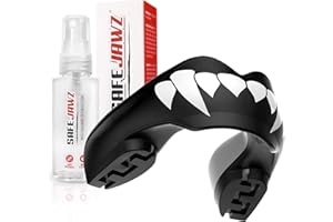 SAFEJAWZ Paradenti Sportivo e Spray disinfettante Pacchetto Taglia Unica Contatto Completo per Tutti Gli Sport, tra Cui Rugby, MMA, Hockey, Kickboxing Arti Marziali e Boxe