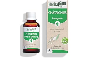 HERBALGEM - Châtaignier Bio - Complément Alimentaire - Extrait De Bourgeon Frais - Antioxidant, Peau et Intestins