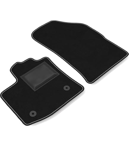 Set Tappetini Auto Compatibili Per Dacia Dokker (2012-2024) - 4 Pezzi In Nero Con Bordo Argento - Antiscivolo E Facili Da Pulire