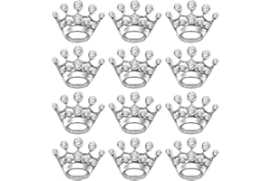 VICASKY Shooting Party Pin: 12 Pieces Crown Brooch Pin Crown Brooch Silver Crystal Brooches Scarves Buckle Collar Pin Crown Brooch Gold Corsage Bouquet Kit Wedding Crown Girls, Alloy and crystal