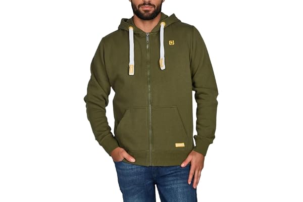 riverso RIVNoah Veste à capuche, sweatshirt pour homme, avec fermeture éclair, unicolore, noir, en coton, disponible dans les tailles S, M, L, XL, 2XL, 3XL ,4XL et 5XL