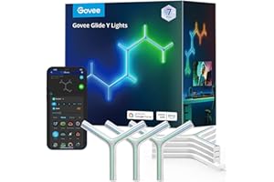 ‎GOVEE Govee Glide Y Lights, RGBIC LED Gaming , Smart Home DIY Kreative Deko Lights mit Musik Sync & 40+ Szenenmodi, Wi-Fi Wandleuchten für Wohnen, Schlafzimmer, 7er Pack