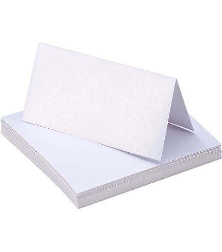 DECAdry Cartoline Da Tavolo Pieghevoli 85x46 Mm – 132 Pezzi, 200gsm, Adatte Per Getto D'Inchiostro E Laser