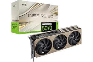 MSI GeForce RTX 5070 12G INSPIRE 3X OC Graphics Card - RTX 5070 GPU, 12GB GDDR7 (28Gbps/192-bit), PCIe 5.0 - Triple Fan Thermal Design (3 x STORMFORCE Fan) - HDMI 2.1b, DisplayPort 2.1b