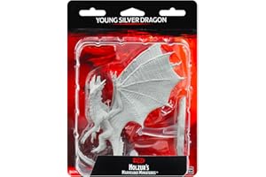 WIZKIDS Dungeons & Dragons Nolzur's Marvelous Unpainted Miniatures (W11) Young Silver Dragon