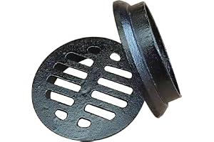 MXAXHH Rund Golvavloppsplock i gjutjärn, Avloppslock för gräsmatta utomhus, Antiblockerande svart dräneringsgaller för balkonger, tak och trädgårdar (11 cm/4 tum)