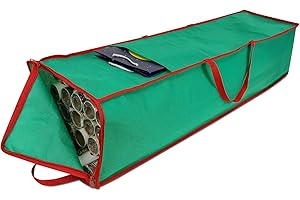 DIJIA Christmas Wrapping Paper Storage- Durable Fabric 104×25×25 CM Wrapping Paper Storage Bag for Craft Paper Post Paper Rolls, Gift Wrap Storage, Green