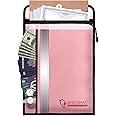 ROLOWAY Fireproof Document Bag (15 x 11 inch) with 2 Pockets & Waterproof Zipper, Fireproof Money Bag, Fire Safe Bag with Reflective Strip, Fireproof Envelope for Cash, Legal Documents Safe (Pink)