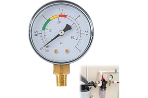 Menibeuty Manometro Piscina, Manómetro de Piscina 1/4 BSPT, Manómetroes De Agua Manometro Presion Agua Manómetroes Filtro Piscina Arena De Piscina,Manómetros Aire,Manometros Presion Agua