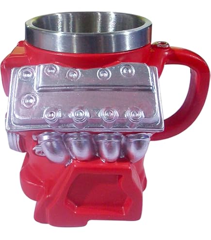 Tazza Caffè In Acciaio Inossidabile Con Motore V8 - Design 3D Retrò, Doppia Parete, Mantiene Caldo/freddo, Idea Regalo