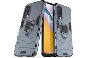 IMIRST OnePlus Nord 2 5G Custodia, Armor Custodia con 360 Gradi Girevole Anello, Silicone TPU e PC Doppio Strato Bumper Protettiva Cover per OnePlus Nord 2 5G. HB Blue