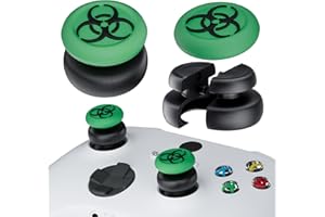 PlayRealm NO FALLING OFF Thumbstick Extender & Silicone Grip Cover 2 Sets for Xbox Series X/S & Xbox One S/X Controller(BH Green)