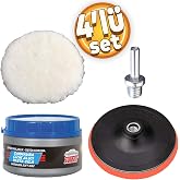 Pasta Cila Polisaj Parlatma Y&uuml;n&uuml; Pedi Ke&ccedil;esi S&uuml;ngeri+115 mm Cırt Taban+Matkap Aparatı+Oto Pasta Cila 300 Gr (4'L&uuml; SET)