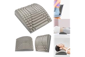 BGNXHYB Lendenwirbelkissen Eva, Nacken und Rückenstrecker, Neuleben Rückenstrecker, Lendenkissen Orthopädisch, Nackenknacker Zur Linderung, Grau