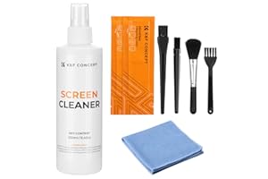 K&F CONCEPT Screen Cleaner 250ml, Microfibre Towels 30 * 30cm and Microfiber Cleaning Cloth 15 * 15cm, for LCD LED HDTV Computer TV Phone Tablet Smartphone Laptops, 8.8oz Screen Cleaning Kit